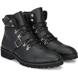 Faux Leather Derby Boots for Men-UK6