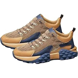 The Style Sutra ®Men's Walking Shoes Non Slip Breathable for Hiking Short Trips Outdoor Khaki 42| Men's Shoes | Athletic|1 Pair Men'S Shoes