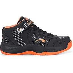 Pro ASE Basketball Shoes with Rubber Sole & Breathable Upper | Indoor & Outdoor Court | Shock Absorption Lining, Anti-Slip, Lightweight & Durable with Velcro for Best Fit | Men, Women & Unisex | Black, Green, Orange, Blue