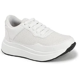 Women's Black Mesh Platform Sneakers, Eva Foam Sole, Lightweight Casual Sport Shoes with 5cm Heel Height, Summer Wear