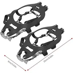 Generic Wear-Resistant 1 Pair Elastic Rubber Crampons Non-Slip Spikes， Shoe Grip Spike, for Mud Climbing Snow Mountain Climbing Mountain Road(M)