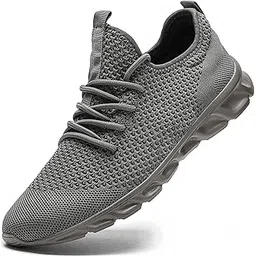 Mens Lightweight Athletic Running Walking Gym Shoes Casual Sports Shoes Fashion Sneakers Walking Shoes Dark Grey