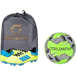 Football PVC Boss Green with Gowin Football Shoe Destroyer Cyan Size-9