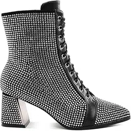 Rhinestone Embellished Ankle Boot