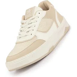 Women Colorblocked Low Top Casual Shoes | Shimmery Lace-up Party Sneakers | Memory Cushioned Insole