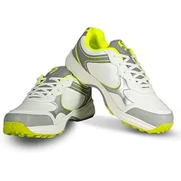 SG Armour Stud Cricket Shoes in White/Grey/Lime – Your Ultimate Cricket Companion