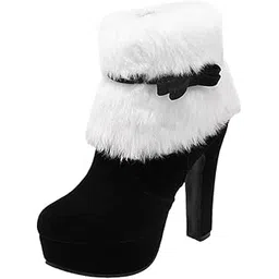 CALANDIS™ Women Platform Faux Suede Ankle Boots Round Toe High Heels Zipper Booties 38 | Womens Shoes