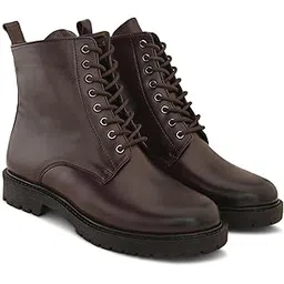 Imperial Combat Premium Faux Leather Lace-Up Ankle, Rugged Anti-Slip Sole, Durable Outdoor & Casual Wear Shoes for Women – Stylish Work & Travel Boots