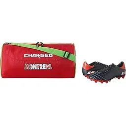 Sports Bag Montreal Large Red with Gowin Football Shoe Ace Navy Red Size-7
