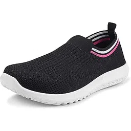 Memory Foam Women's Casual Knitted Slip-On Shoes | Comfortable Lightweight Walking Shoes for Office Travel for Girls and Ladies | Luxe Dark Navy Blue | 4 | Sizes 4-9