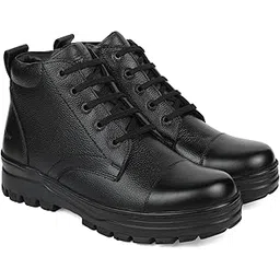 CHAIN LACE-UP COMBAT POLICE DMS BOOT BLACK/TAN SIZE 5-12 FOR MEN