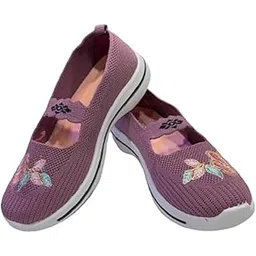 || Women's Sports Running,Walking,Gym,Training,Casual Slip-On Lightweight Shoes for Women's & Girl's Purple (Purple, UK Footwear Size System, Adult, Women, Numeric, Medium, 5)