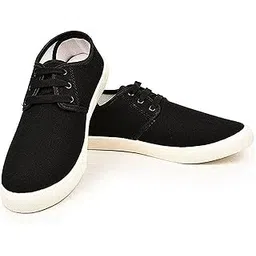 Men's Bg Black Canvas Casual Sneaker