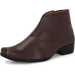 Chelsea Black Leatherette Stylish Zipper High Ankle Length Casual Chelsea Boots For Men (IM8200-MC)