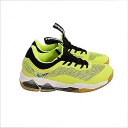 TRANSFORM Vicky Alpha Badminton Shoe for Men Rubber Sole Anti-Slip Non-Marking Athletic Sports Sneakers for Outdoor & Indoor (Neon Yellow, Size-7)