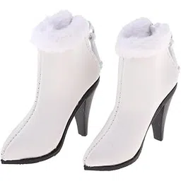 THE STYLE SUTRA® 1/6 High Heels Shoes Ankle Boots for 12'' Female Action Figure Body White