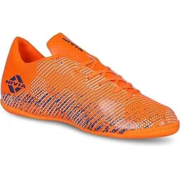 Nivia Unisex-Child Encounter Futsal Football ShoesNivia Encounter 9.0 Futsal Shoes, Royal Blue-Orange UK-3