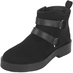 Women Faux Suede Zipper Closure Chelsea Boots