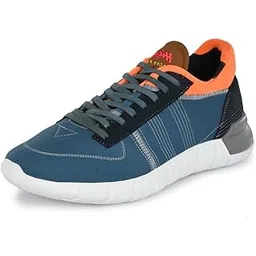 Men's Blue Fabric Casual Lace Up Sport Shoes