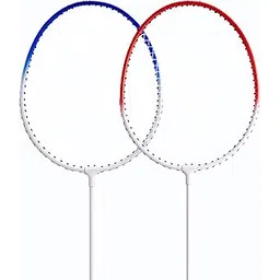 Ubersweet® Alloy Badminton Rackets, Shock Absorption 2pcs Super Lightweight Badminton Racket for Training (Blue)