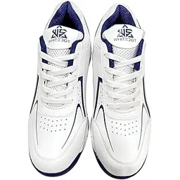 Cricket Stud Shoes for Men – White/Navy Blue Shade