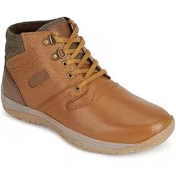 Genuine Premium Leather Luxury Memory Foam High-Top Ankle Boots Shoes For Men(20235|Tan|Size-6,7,8,9,10)