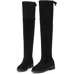 women Fashion Solid Heels Long Boots Over Knee High Boots Pull On Heels Stylish For Womens & Girls