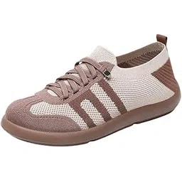 carl vinson® Women’s Breathable German Training Shoes – Lightweight Woven Slip-On Mom Shoes for Spring| 36 | Camel Color