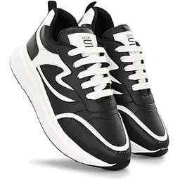 Ligero Women & Girls Sporty Branded Black & White Fashionable Sneakers & Casual Shoes Gym+Walking