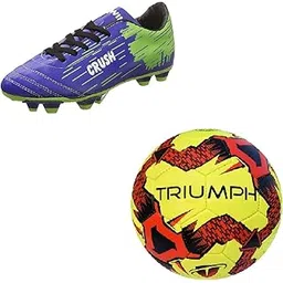 Football Pvc Boss Yellow With Gowin Football Shoe Crush Blue Green Size-9