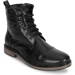 Crumbled Leather Boots For Men