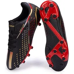Mens F2 PU Air Strike Goal Power Impact Hardground |Sports | Soccer |Comfortable Football Shoes