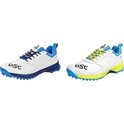 Jaffa 22 Cricket Shoes for Men and Boys UK-9 White/Lime-Yellow & DSC Jaffa 22 Cricket Shoes for Men and Boys Uk-10 White-Navy