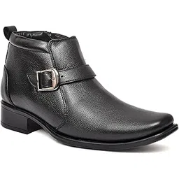 FIGARO Men's (Faux Goat Shrunken) Handmade Zipper Formal Boots