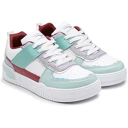 Women's Paradise-06 White Casual Sneaker Shoes with Ultra Soft Cushion Lightweight Lace-Up Shoes for Women's & Girl's