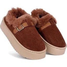Comfortable Indoor/Outdoor Winter Snow Boot |Womens Slip on Winter Fur Shoes