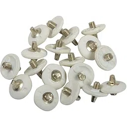 LAURIS Fibre and Metal Replaceable Spare Spikes Nails for Cricket Shoes ( White , 8 mm above ground level , Pack of 20 Pieces )