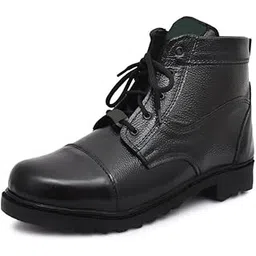 Men's Genuine Leather Military NCC Army Boots - 04 UK Black