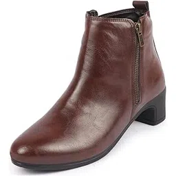 Women's Mid Top Flared Heel Side Zipper Winter Classic Boots