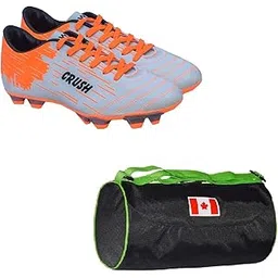 Sports Bag Toronto Large Black With Gowin Football Shoe Crush Silver Orange Size-8