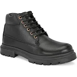 Height Increasing Shoes Elevator Men Round Toe Mid-Top Lace-Ups Chunky Boots with Guaranteed 3 Inch Height Incease (1.25 Inches Outer Sole and 1.75 Invisible Insole) Find specific info