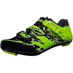 UniQMart_ Men Road Cycling Shoes Bike Bicycle Biking Shoe Sneaker Wide Feet Green 44
