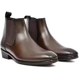Men's Chelsea Boots, Leather, Elastic Side Panel, Ankle Length,