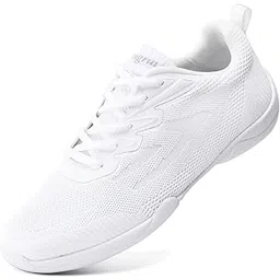Adult & Youth White Cheerleading Shoes Lightweight Athletic Dance Training Competition Tennis Sneakers Cheer Shoes