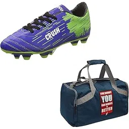 Charged Sports Bag Bouclier Stay Hungry Junior Grey With Gowin Football Shoe Crush Blue Green Size-5