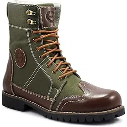 Bikers Boots : High Ankle Brown Leather Boots for Men, Trekking, Hiking, Driving with High Performance Rubber Sole. Sizes 5 to 12 Available. Article - 702