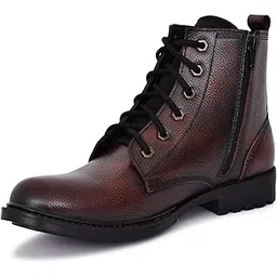 Endicott Men's Genuine Leather High Ankle Casual Boots, Side Zip