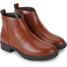 Slays women comfortable Boots | Extra cushioned foot bed and skin friendly Ankle Boot with low heels | Trendy, Stylish, Casual Boots with zipper | Winter, snow and holiday outings