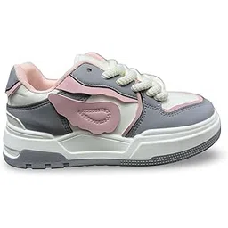 Women's Chunky Platform Sneakers, Thick Sole Athletic Shoes with Rope Laces, Fashion Casual Walking Trainers for Womens