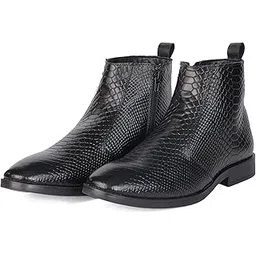 CHAIN Leather Boots For Men